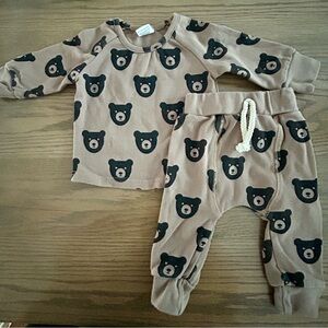 Little One Shop Brown Bear Lounge Set 3-6m